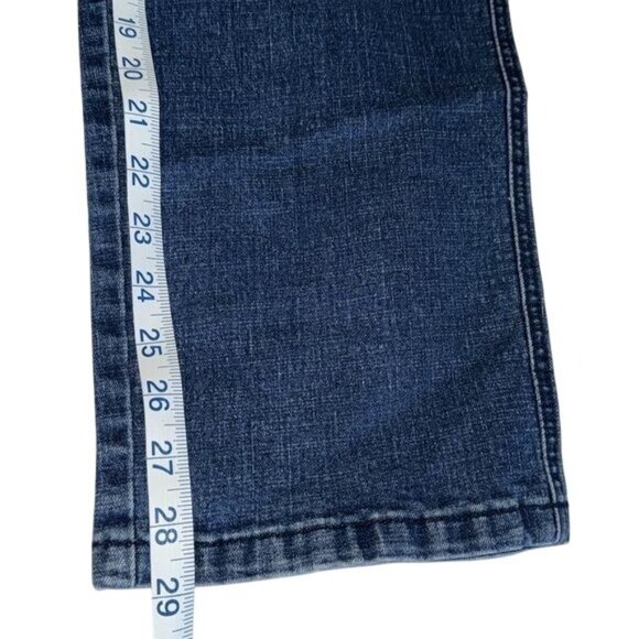 Elastic Waist Womens Denim Jeans Size 30L Relaxed Fit Blue - Picture 8 of 9